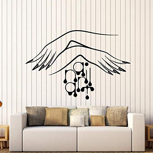 Nail Studio Manicure Logo Pegatinas De Manos De Mujer Tatuajes De Salón De Belleza 42X64Cm