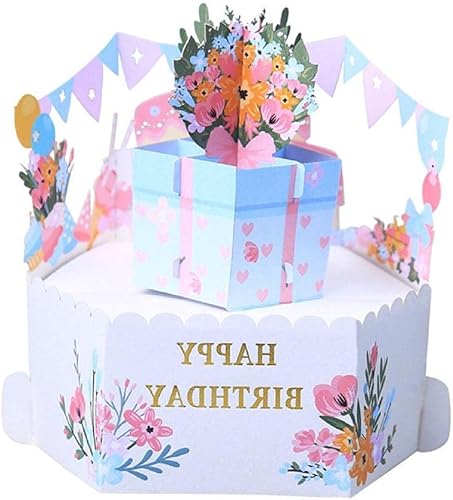 ANXPTIME Ramo de flores, tarjetas emergentes 3D, tarjeta de felicitación de cumpleaños, tarjetas postales del día de la madre, regalo con sobre para