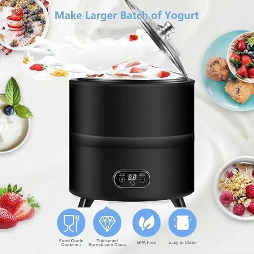 Automatic Yogurt Maker - 400W Electric Fermentation Machine with Time & Temperature Control - White Yogurt Incubator for Homemade Probiotic Yogurt, Easy to Use & Clean