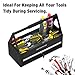 UNITEDPOWER Handy Tool Box With 1 Drawer，Portable Metal Tote Tray with comfortable grip handle, Tool Organization for Household, Warehouse, Repair Shop, Black
