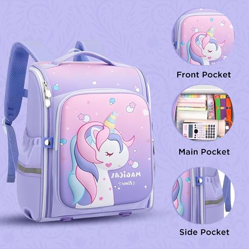 Image of 3D School Bag for Girls Boys & Kids | Lightweight Cartoon Backpack for School | Multi Compartment Primary School Bag | Durable Book and Lunch Backpack (6-13 Years)