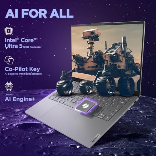 Image of Lenovo Yoga Slim 7, Intel Core Ultra 5 125H, 16GB RAM, 1TB SSD, WUXGA-OLED 14 inch(35.5cm), Windows 11, Office 2024, Luna Grey, 1.39Kg, 83CV00D0IN, 400Nits, 2Wx4 Speakers, 1Yr ADP Free, AI PC