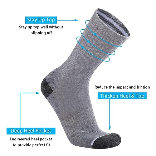 COOVAN 8 Pairs Mens Athletic Crew Socks Moisture Wicking Heavy Duty Cushioned Work Socks with Reinforced Heel and Toe4