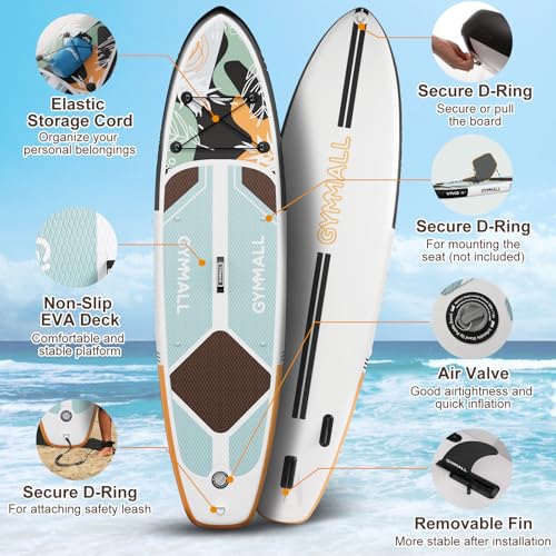 Image of Paddle Board, Inflatable Stand Up SUP Paddle Boards for Adults & Youths of All Skill Levels, Wide & Non-Slip Deck Design Blow Up Paddleboards with Premium Accessories & Storage Bag