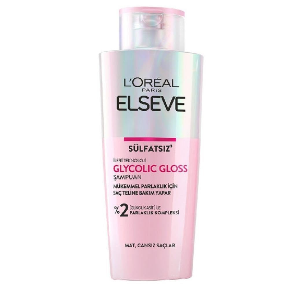 L'Oreal Paris Elseve Glycolic Gloss Mükemmel Parlaklık için Bakım Yapan Şampuan 200 ml