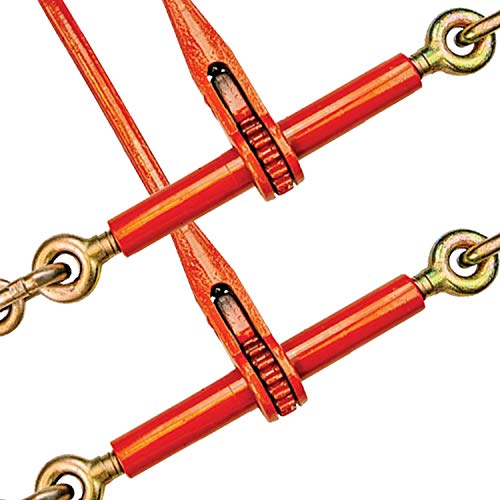 Image of VULCAN Ratchet Binder with Towing J Hook - 2 Pack - 5,400 Pound Safe Working Load (Works with 5 /16 Inch or 3 /8 Inch Chain)