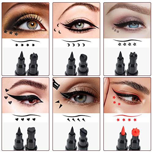 Pinkiou Eyeliner Pen With Eye Makeup Stamp Waterproof Double Sided Long Lasting Seal Eyeliner (6 In 1) #TOP7