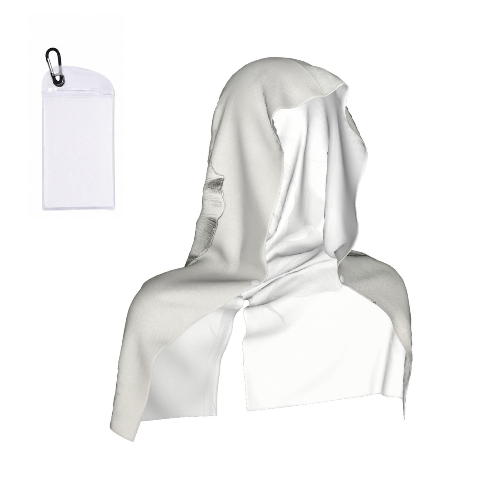 CNTDBU Sketch Rose Art Cooling Towel Hooded-Instant Chill Neck Cover for Sports, UV Cooling Rag for Running Gym