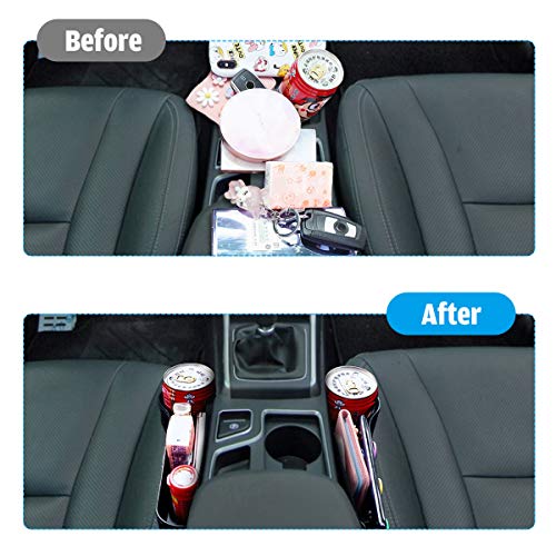 image for CAMTOA Car Seat Gap Filler, Car Seat Organizer, 2 Pack PU Car Seat Sto