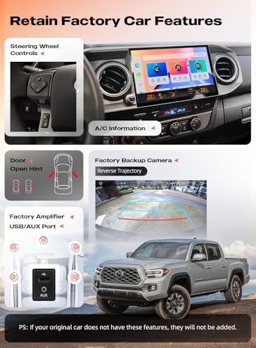 Image of Dasaita 11.6 inch Car Stereo for Toyota Tacoma 2016-2022 | 6GB+64GB, 2K QLED Screen, Wireless CarPlay, Android Auto, 4G LTE, 5G WiFi, Plug & Play Upgrade, Android 13, GPS Navigation