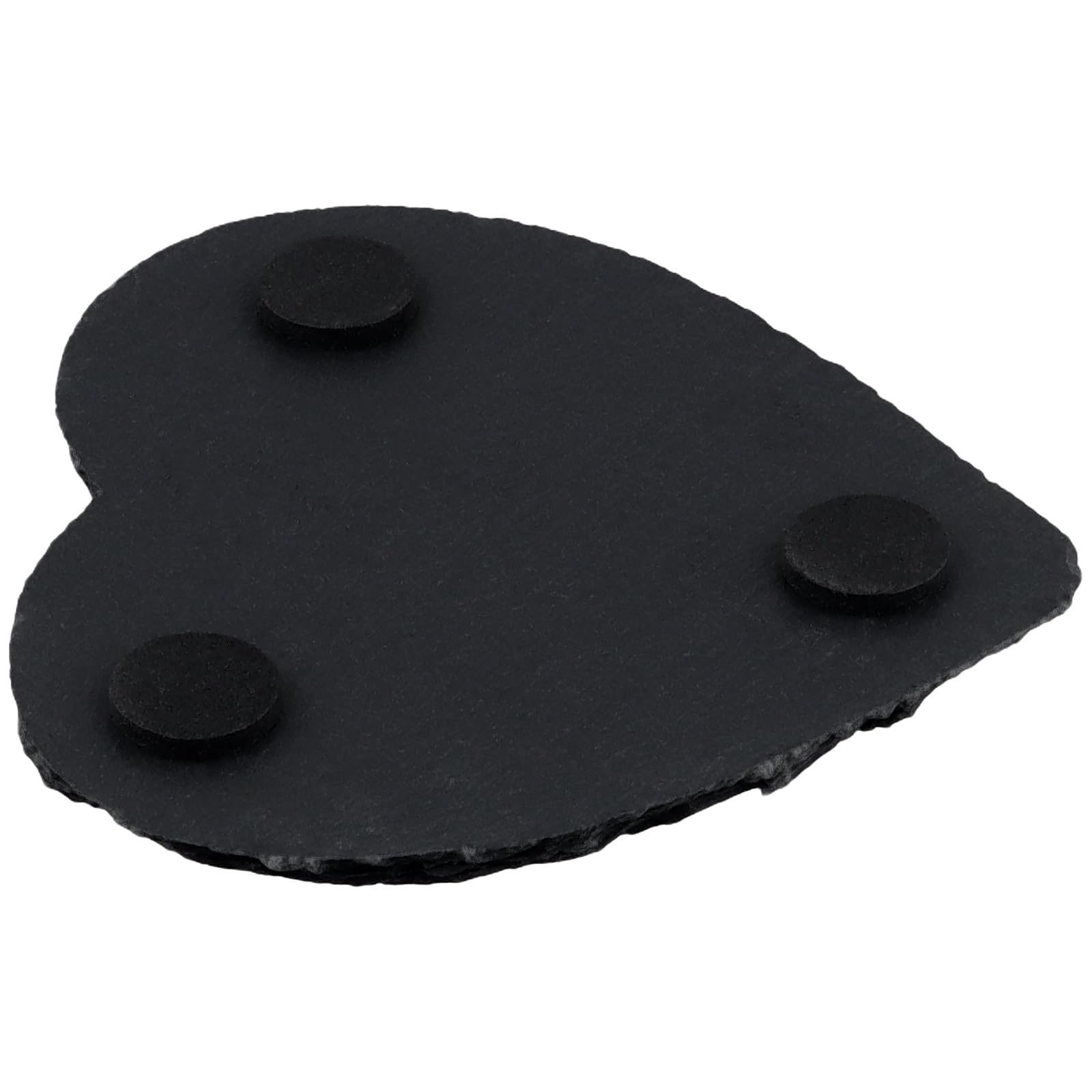 30 sottobicchieri in ardesia a forma di cuore, tovagliette in ardesia da 10 cm, con cuscinetti di fissaggio inferiori, sottobicchieri multiuso in pietra nera per bar, cucina, hotel, ristorante