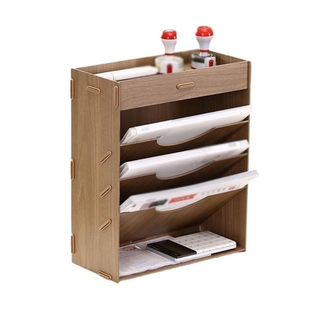 Stojak na foldery Uchwyt na dokumenty, organizer na pocztę, stojak na czasopisma, przechowywanie dokumentów, tacki na listy(Natural)