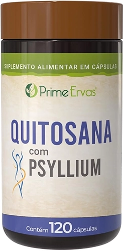 Quitosana Com Psyllium 500mg 120 Cápsulas