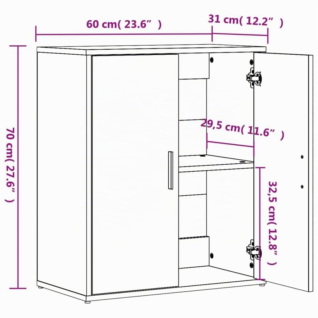 vidaXL Sideboard, Kommode mit Stauraum, Beistellschrank für Wohnzimmer Küche Flur, Anrichte Schrank Highboard, Modern, Räuchereiche Holzwerkstoff