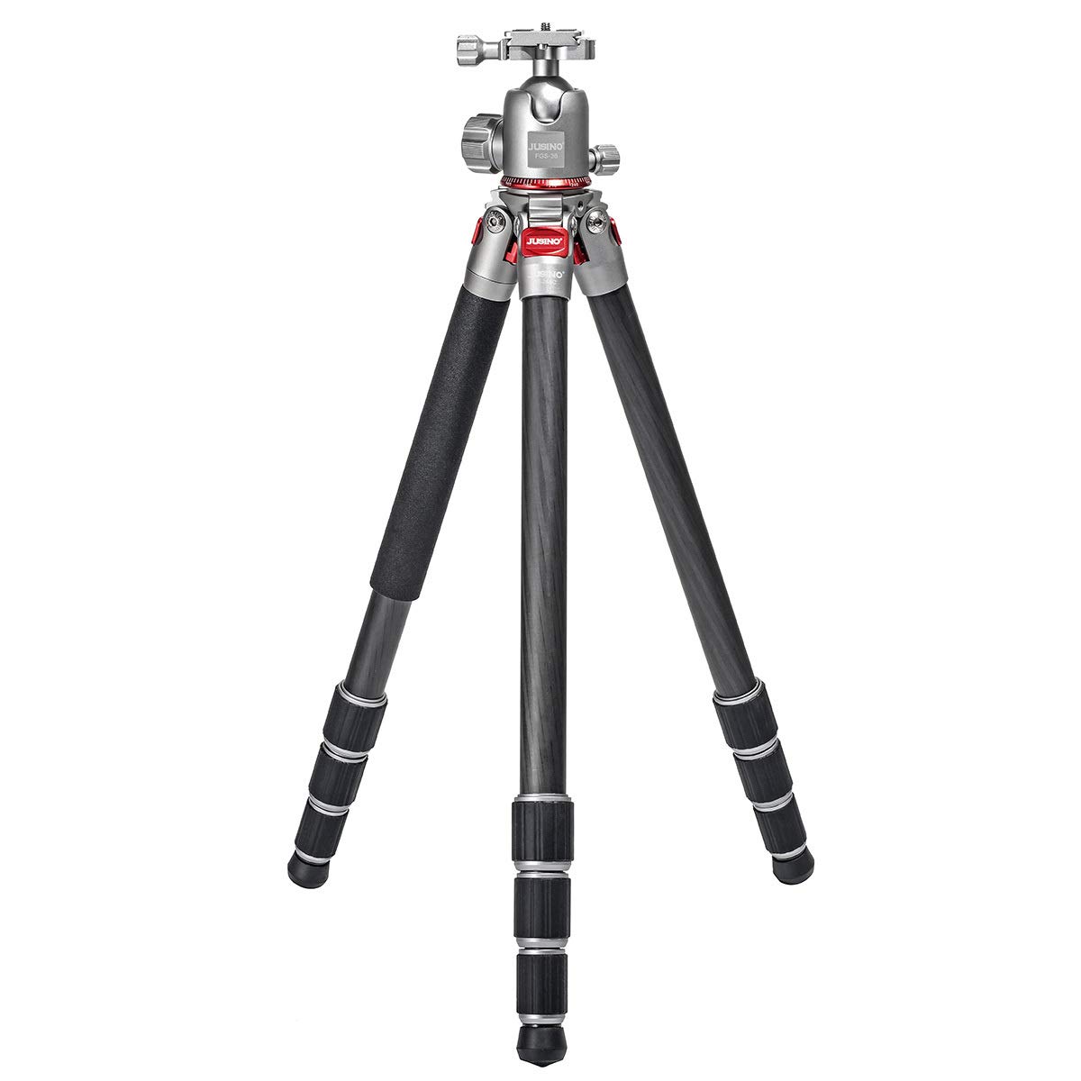 JUSINO Leichtes Karbon Fotostativ mit Kugelkopf Stativ bis 138cm/12kg AF-254C+FGS-36