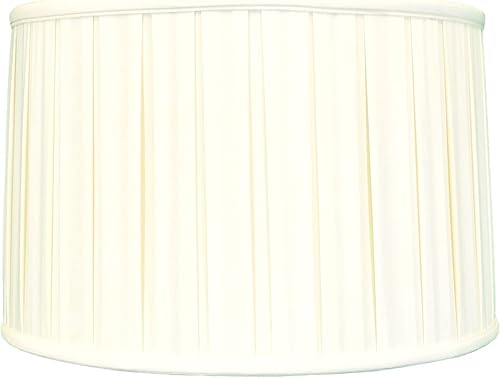 Miniatura 2 de Royal Designs - Pantalla de lámpara básica plisada de tambor poco profundo, cáscara de huevo, 11 x 12 x 8.5 pulgadas (BS-748-12EG)