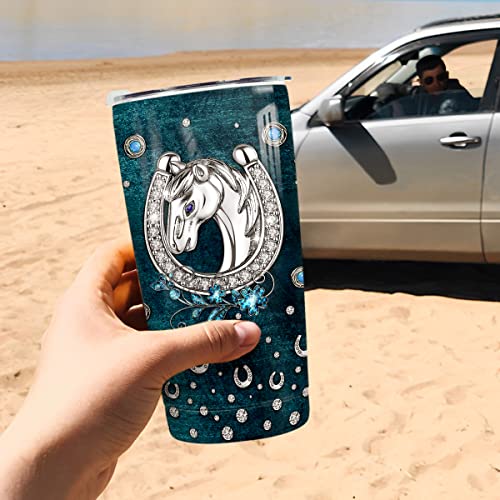 Wassmin Horse Tumbler Horse Gifts For Women Girl Horses Cup 20Oz Jewelry Drawings Stainless Steel Insulated Coffee Travel Mug Cup Tumblers Equestrian Gifts For Birthday Christmas #TOP4