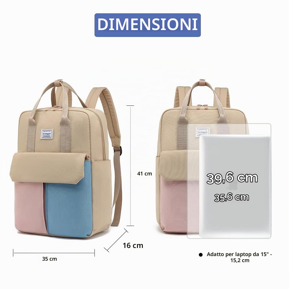 FUXINGYAO Zaino Uomo,Multifunzione Impermeabile 15.6 Pollici Borsa Zaino Donna Zaino PC Portatili Zaino Scuola Zaino Trekking Zaino Lavoro Uomo Viaggio