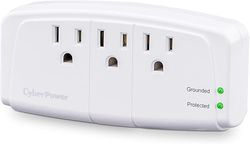Miniatura 2 de Protector de sobretensión para 1 enchufe, de la marca CyberPower, 100 W, 900 J 3 tomas de corriente