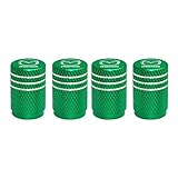  Ventildeckel Auto-Reifen für Mazda 3 2014-2018, Reifenventil Korrosionsbeständig Ventilkappen Wasserdicht Ventilabdeckung Einfach Verwendende mit Dichtung Hitzebeständig,Green