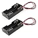 GFORTUN 2PCS Black Plastic 2 x 1.5V AA Battery Box Case Cell Holder Spring Clip Wire Leads