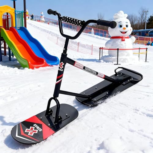 DPQYJPP - DPQYJPP Trottinette Haut Gamme Adultes - Planche Neige/Luge Rotation Ski arrière 360° et Cadre renforcé, Skis Snowboard Stables Double Ski, Polyvalente pour Tous Types terrains enneigés. TypeB