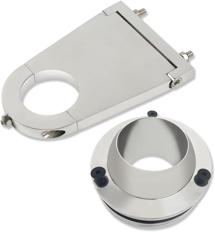 Universal Swivel Floor Mount and 4.5" Column Drop Aluminum Polished for 2" Steering Column