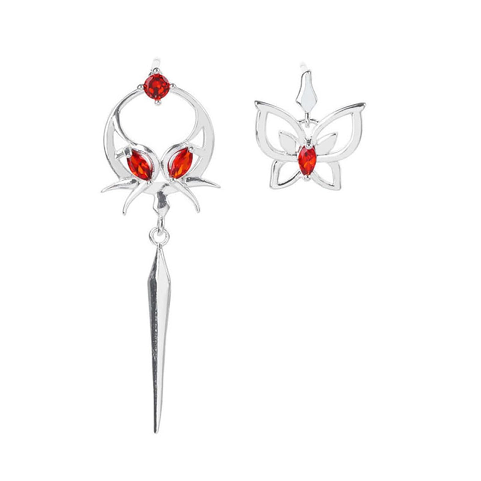 Butterfly Earrings Heaven's Official Blessing Anime Hua Cheng Xie Lian Earrings, Medium, Zinc, No Gemstone
