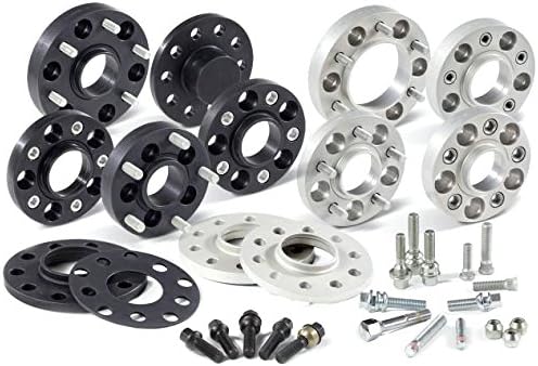 H&R B9024571 DRA-System Wheel Spacer Set 90mm per axle Pattern 4x100-Hub 57,1mm-Bolt Size M12x1,5-Volkswagen-Black