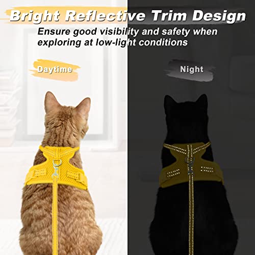 Supet Cat Harness And Leash Set For Small To Large Cats Adjustable Cat Vest Harness With Reflective Trim Universal Cat Leash And Harness For Cats/Puppies Outdoor Walking #TOP4