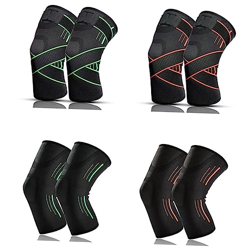 NAMOARLY 1 Pc Sports Brace Protective Silicone Strip Pads Elastic Compression Breathable Protector Sleeve for Kneepads