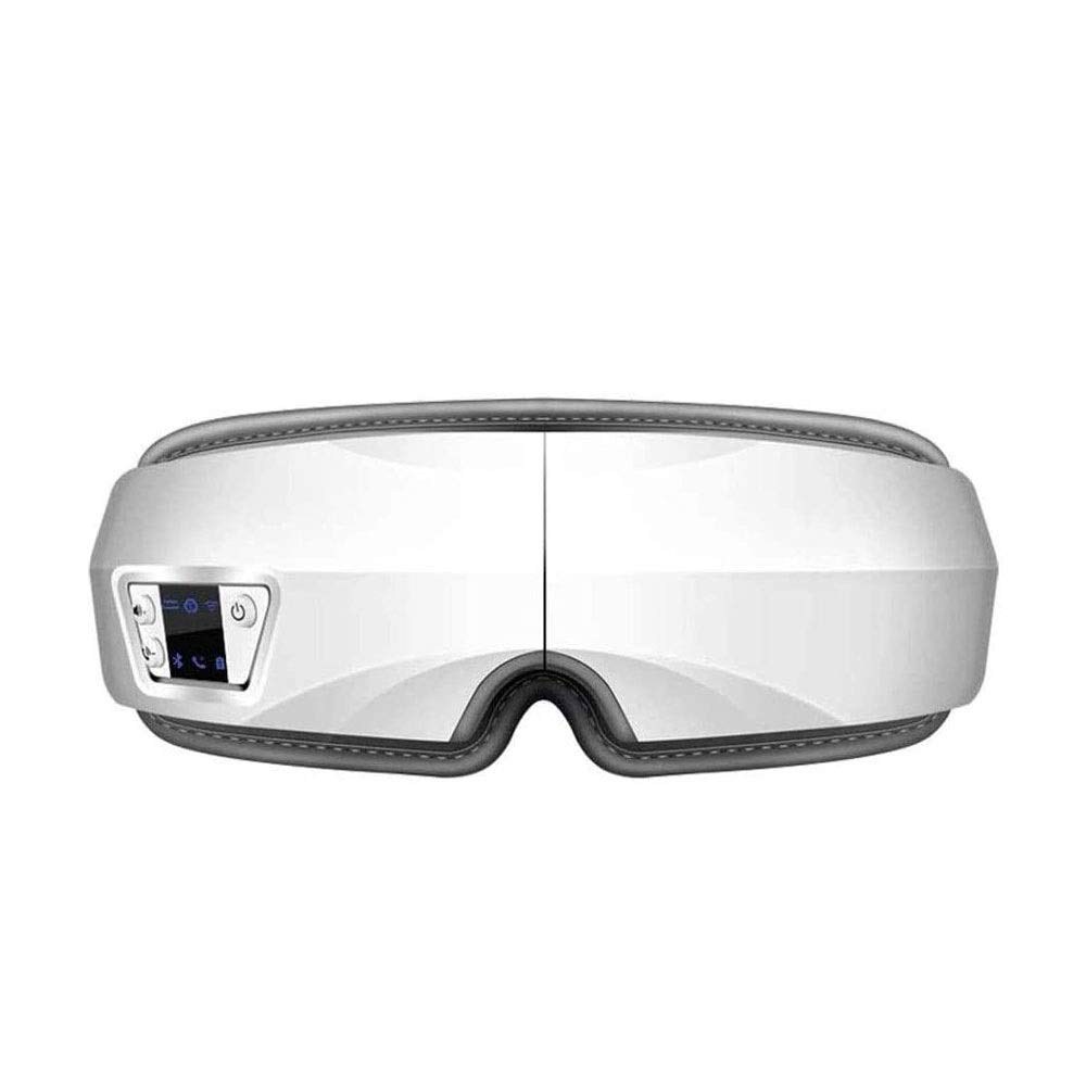 LIIAV Masajeador de ojos con compresión de calor, presión de aire, vibración, música Bluetooth, Masajeador de terapia ocular recargable para aliviar cepas de ojos con ojo seco Círculos oscuros, Masaje