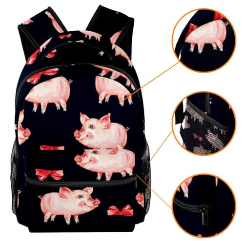 Sac à dos d'école cochon rouge, le cadeau stylé pour ados
