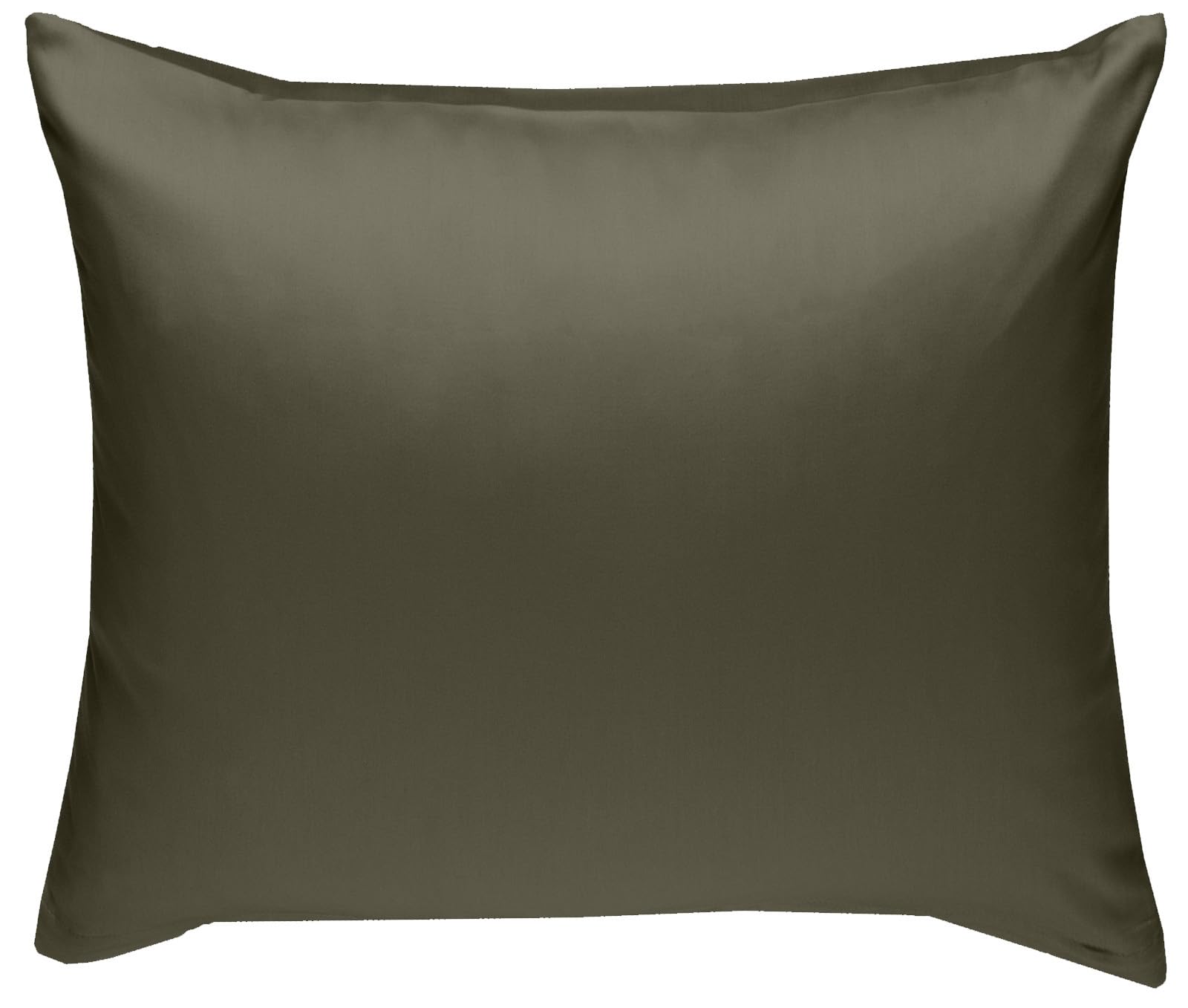 Mako-Satin Baumwollsatin Bettwäsche Uni einfarbig Kissenbezug 80 cm x 80 cm Dark Olive
