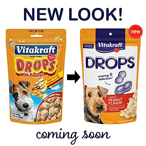 Vitakraft Drops With Peanut Treats For Dogs, Bite-Sized Training Snacks, 8.8 Ounce Pouch #TOP3