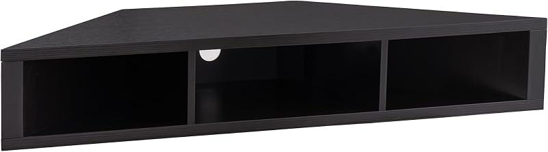 24/7 Shop at Home French 46.5 inch Modern Floating TV Stand with Storage, Floating Corner Shelf for Wall, Wood Entertainment Center with Shelves for Living Room, Bedroom, Family, Cappuccino Brown