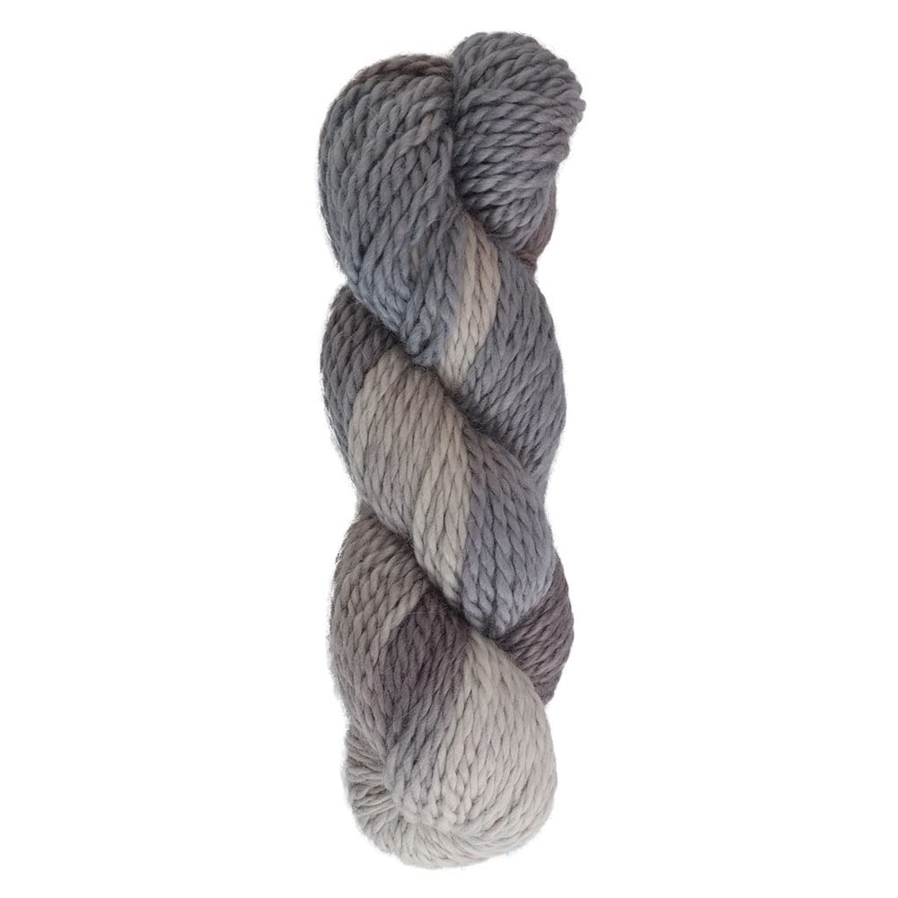 100% Baby Alpaca Yarn Wool 100g Hank Bulky Weight Hand Dyed Made in Peru - Heavenly Soft and Perfect for Knitting and Crocheting (Gray Fog Mix, Bulky Hand Dyed - 100g Hank)