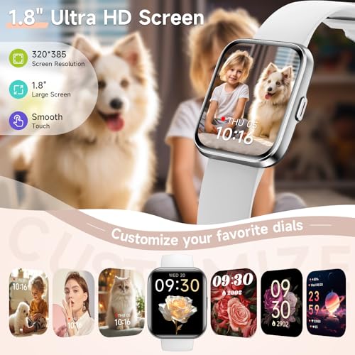 Image of Smart Watches for Women Men, for Android & iPhone, Alexa Built-in, 1.8 inch Touch Screen Smartwatch with Heart Rate /SpO2 /Sleep /Stress Monitor, 3ATM Waterproof Fitness Tracker, 101+ Sports Modes, 2 Bands