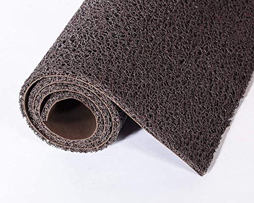 Image of Pvc Cushion Rectangular Foot Mat Dirt Rub Off Thick Mesh Main Entrance Doormat With Anti-Slip Rubber Backing For Home,Bed /Bathroom,Offices,Restaurants,Hospitals Shops (2X10Ft,Coffee)