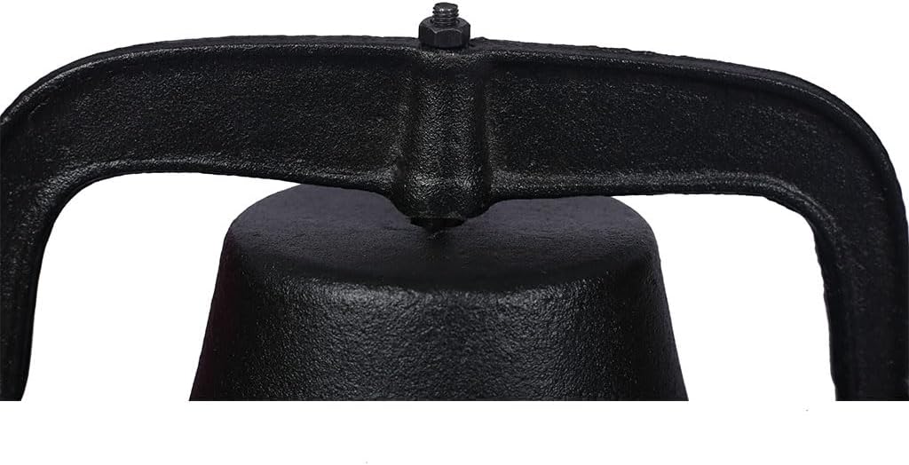 17" Large Heavy Cast Iron Farm Dinner Bell,Antique Vintage Style Farmhouse Door Bell, Heavy Duty Cast Iron Yard Bell for Outdoor Garden Backyard Church School
