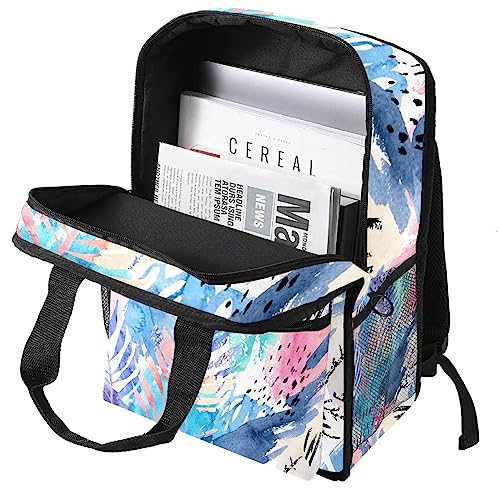 Sac à dos pour garçons multicolore rose et bleu aquarelle
