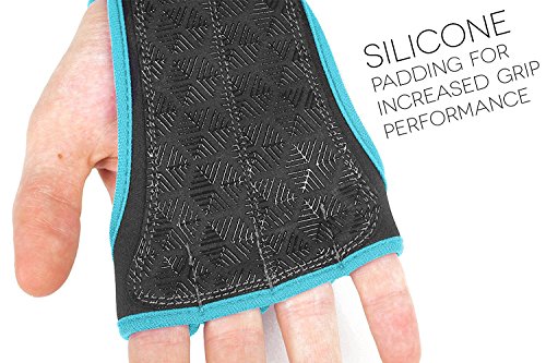 Profitness Neoprene Workout Gloves With Silicone Non-Slip Grip – Wods, Weightlifting, Cross Training – Wrist Strap Support – Unisex For Men And Women (Turquoise, Medium) #TOP2