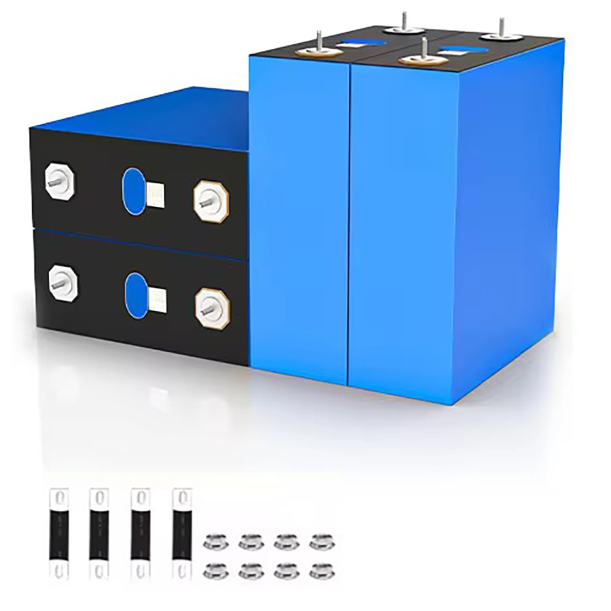 EVE LiFePO4 Cell 3.2V 280Ah 280K Grade A Battery Deep Cycle Lithium Iron Phosphate Rechargeable Battery with QR Code,M6 Nuts and Bus Bars