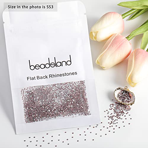 Image of Beadsland 2880pcs Flat Back Crystal Rhinestones Round Gems for Nail Art and Craft Glue Fix,Light Purple,SS3,1.2-1.4mm
