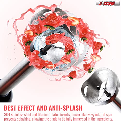 5 Core Immersion Hand Blender 500W Multifunctional Powerful Electric Handheld Blender 8 Variable Speed Emersion Hand Mixer Stick Bpa Free Hb 1510 #TOP3