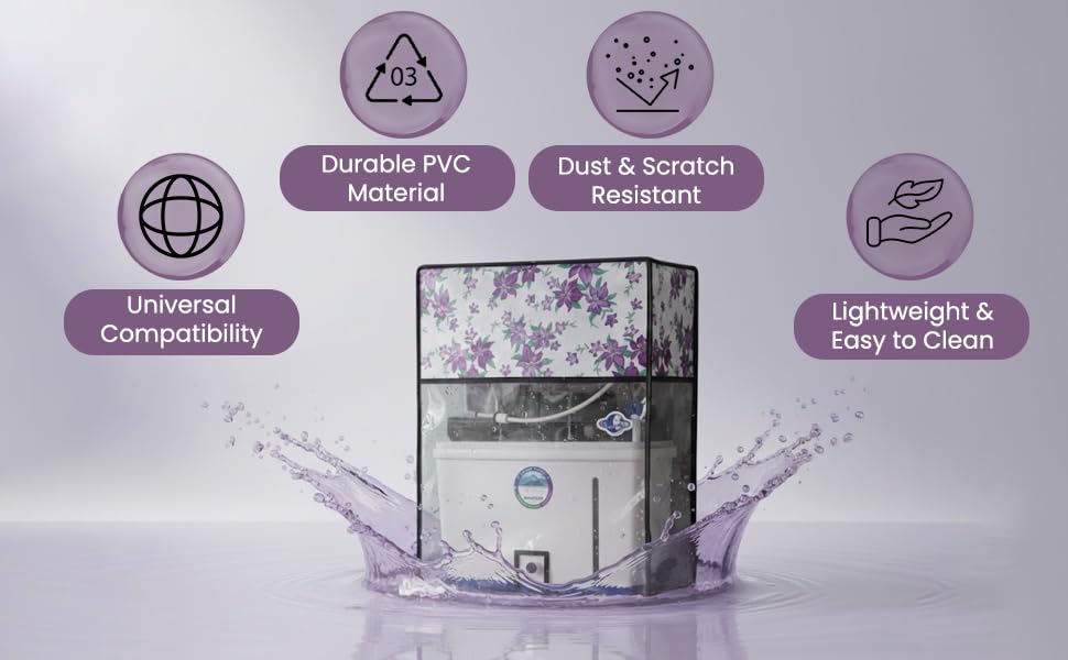 Image of KALRA MAGIC Water Purifier Body Cover for Kent RO, Kent Grand & Pulse Aqua Purifier | Washable Dust Protector Cover | Multicolor Printed Design (P-8)