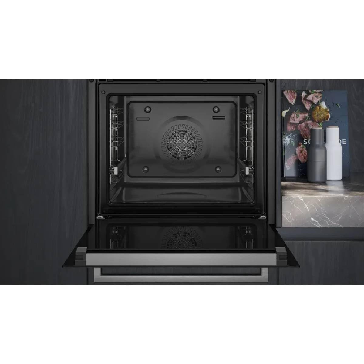 Siemens - Four iQ300, autonettoyant pyrolytique, airFry, noir, HB372AES3