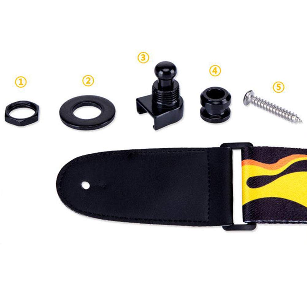 Guitar Strap Locks Quick Release Set - 2 Metal Buttons For Electric, Bass & Acoustic Guitars, Black, 2.21 Inch Easy Install Strap Locks 54mm Guitar Strap Locks Quick Release Set - 2 Metal Buttons For Electric, Bass & Acoustic Guitars, Black, 2.21 Inch Easy Install Strap Locks 54mm