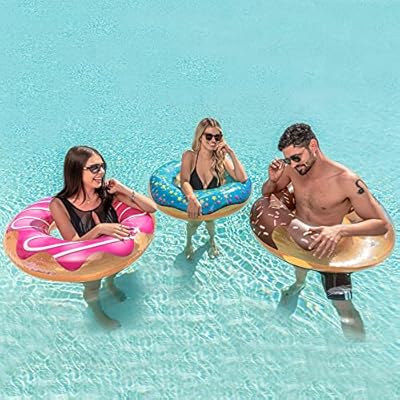 Lustige aufblasbare Donut-Schwimmreifen – Hochwertiges Vinyl, funkelnde Optik, 82.55 cm – Perfekt für Poolpartys & Sommer! – Bild 6