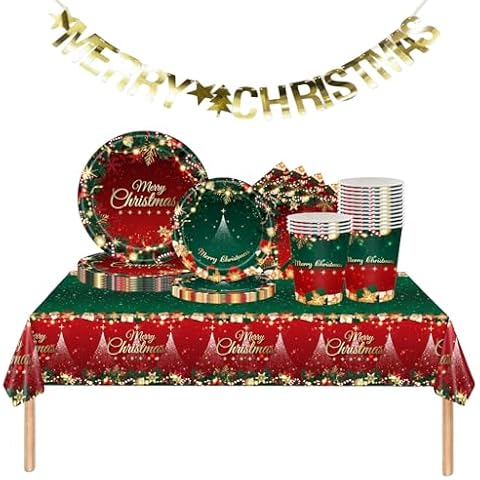 70PCS Christmas Party Tableware Set by Mienocol Cover